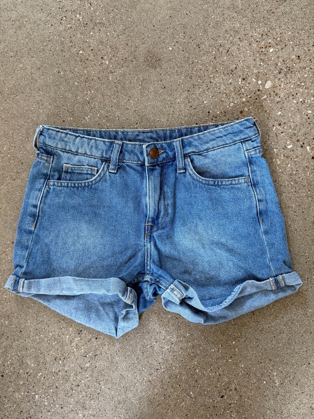 H&M Light Blue Rolled Hem Denim Shorts